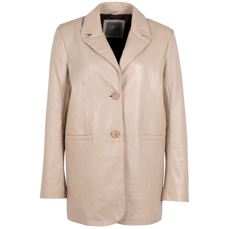 Geaca de Piele Dama Gipsy Bej Deschis Lieke – Black Friday