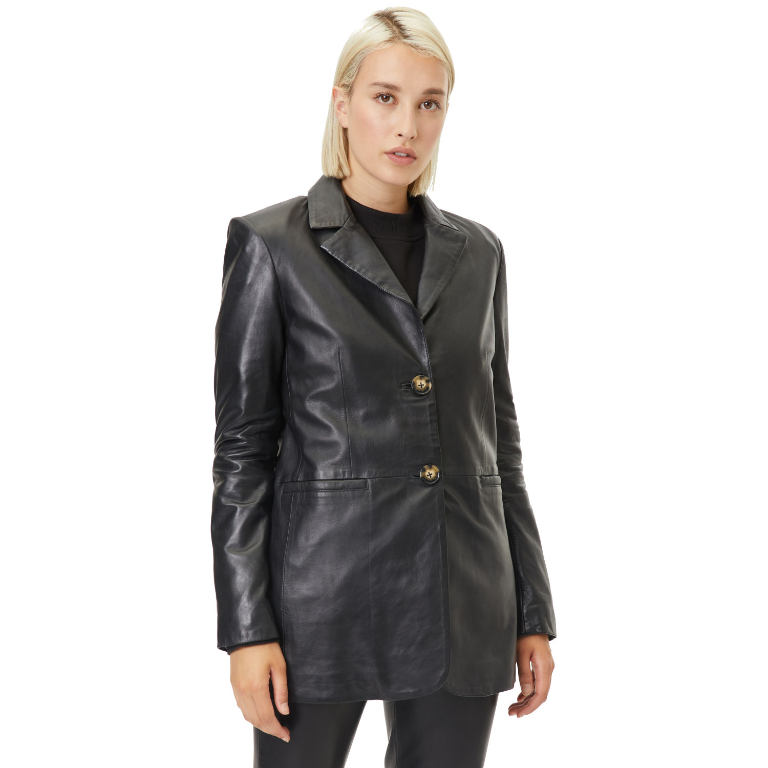 Sacou de Piele Dama Gipsy Neagra Lieke – Black Friday