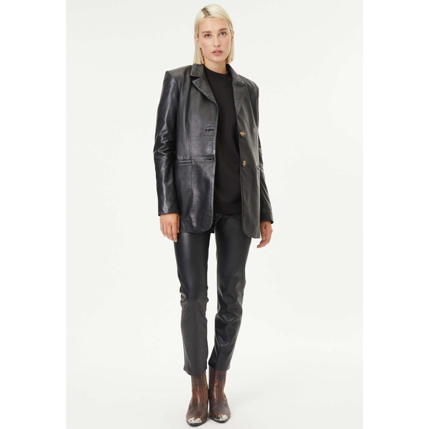 Sacou de Piele Dama Gipsy Neagra Lieke – Black Friday Sacou de Piele Dama Gipsy Neagra Lieke – Black Friday