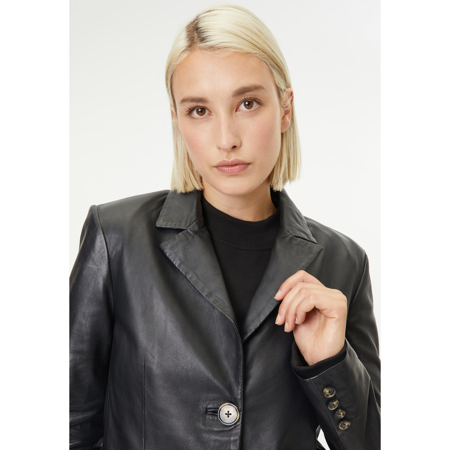Sacou de Piele Dama Gipsy Neagra Lieke – Black Friday Sacou de Piele Dama Gipsy Neagra Lieke – Black Friday