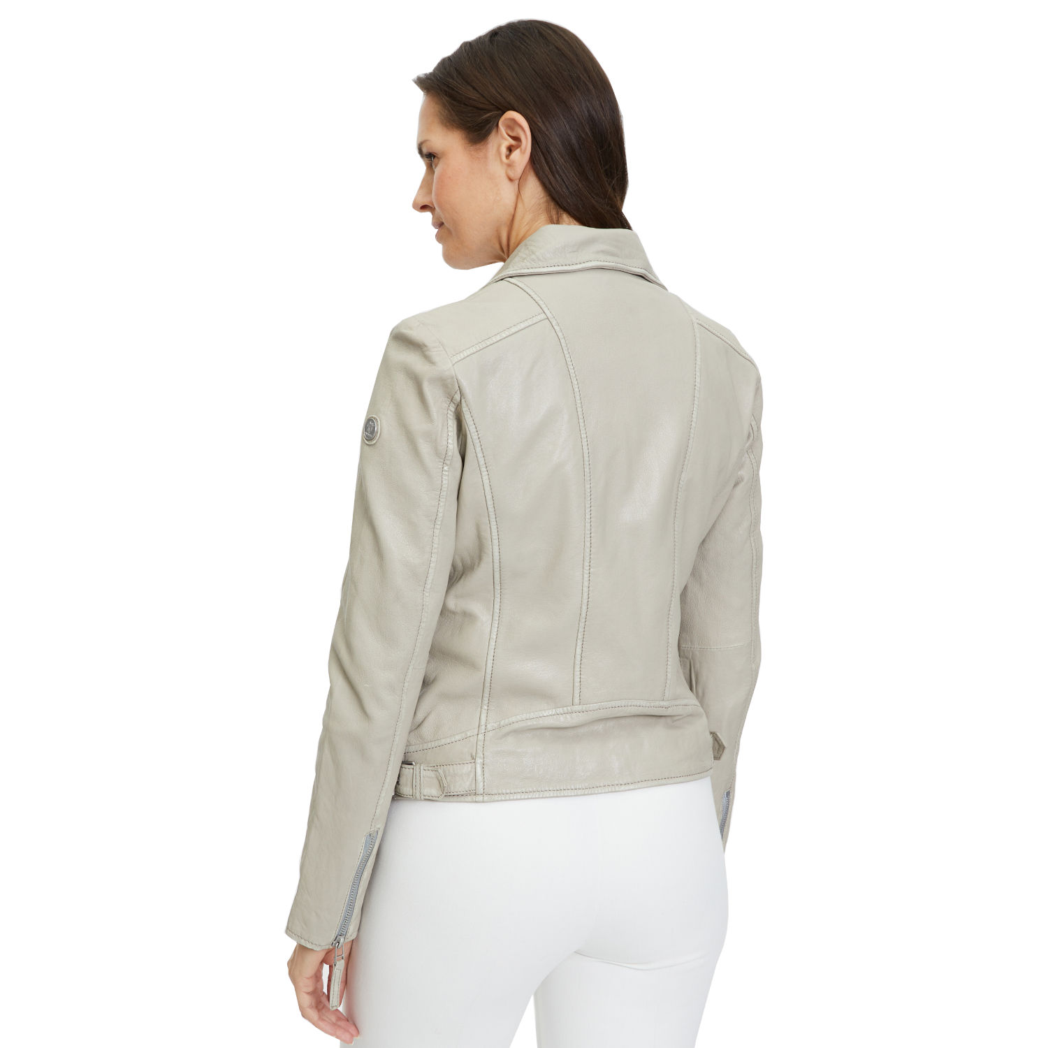 Geaca de Piele Dama Gipsy Gri Argintiu Loreen – Geci de Piele