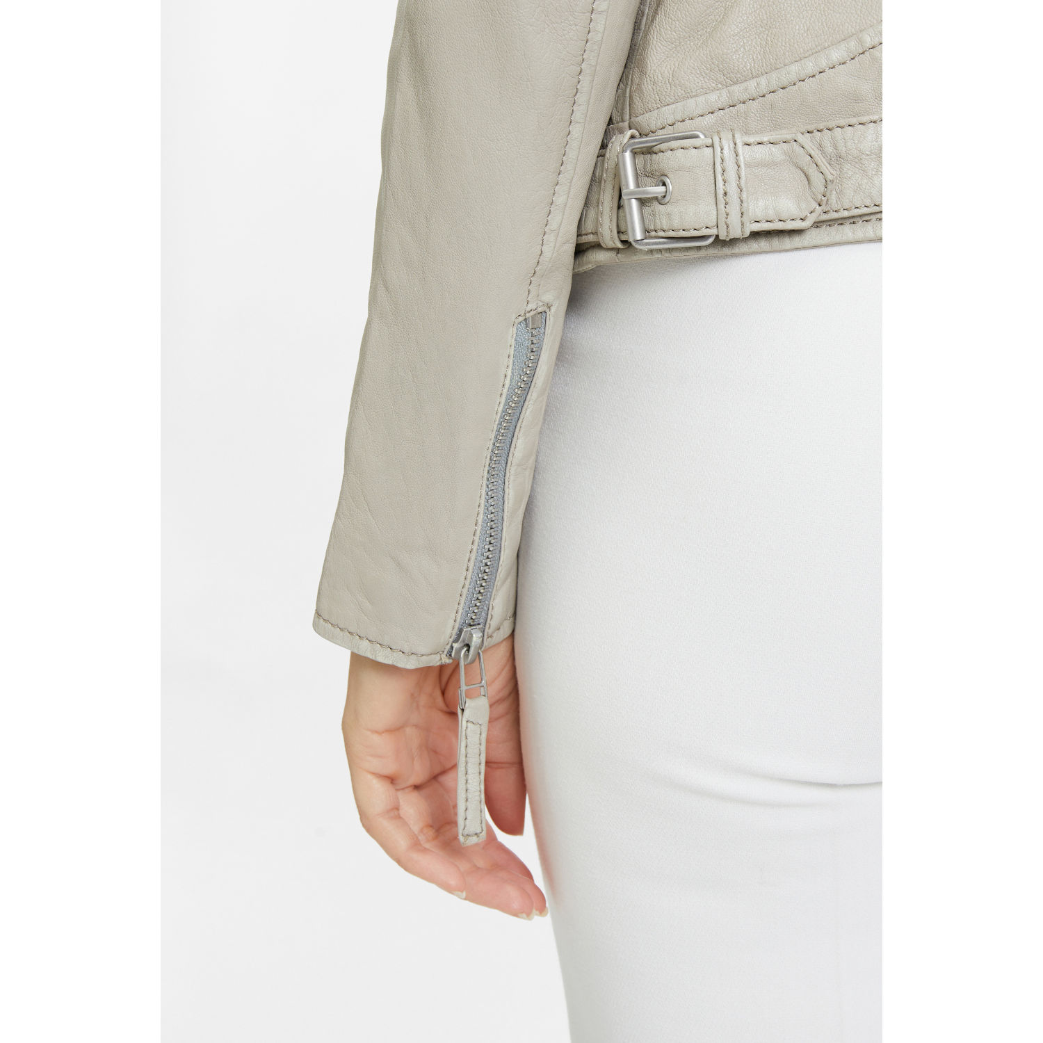 Geaca de Piele Dama Gipsy Gri Argintiu Loreen – Geci de Piele