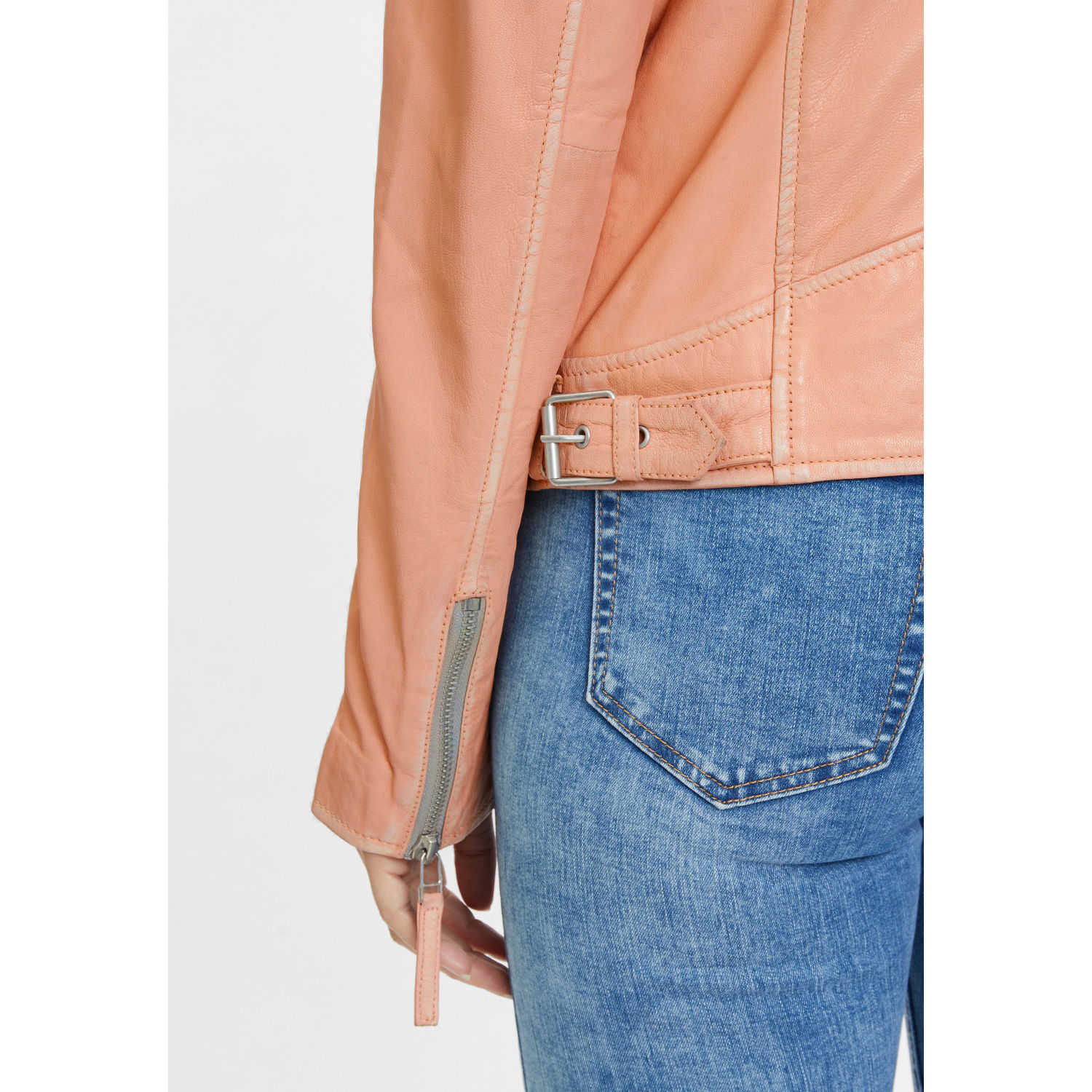 Geaca de Piele Dama Gipsy Portocaliu Piersica Loreen – Geci de Piele