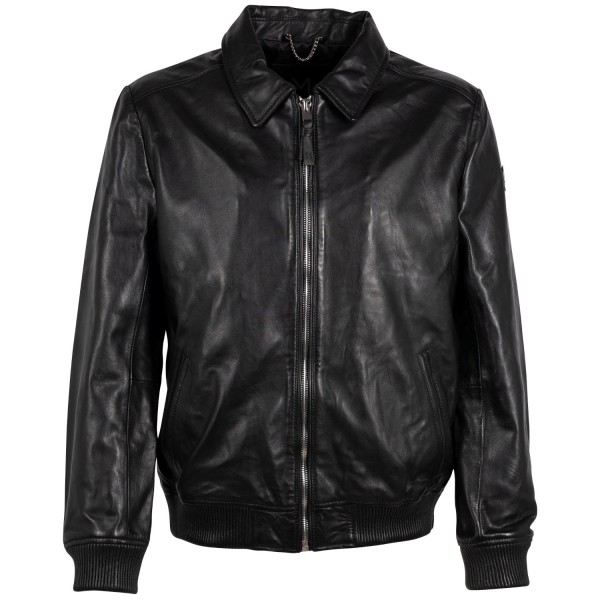 Geaca de Piele Barbati Mauritius Silver Neagra Luk – Geci de Piele — fotografia 3
