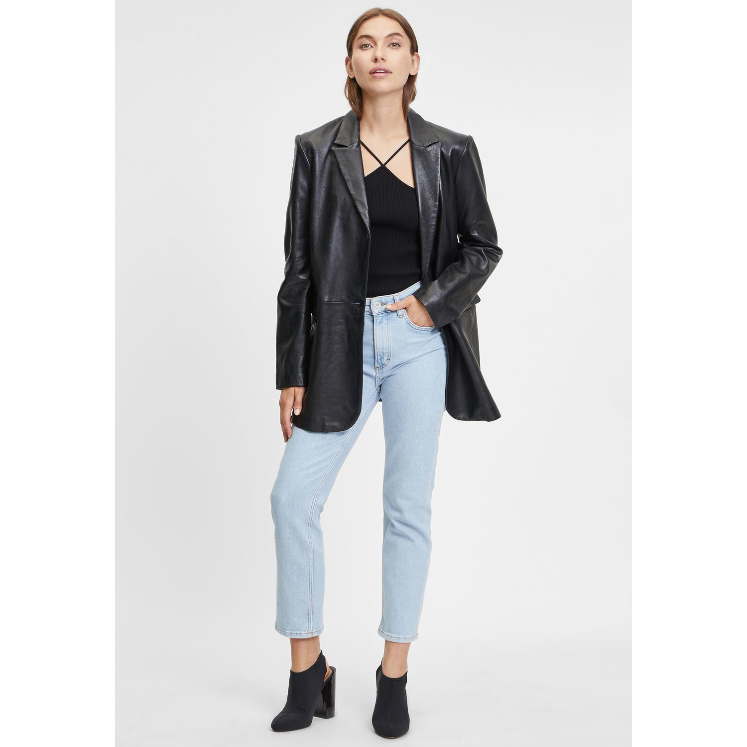 Geaca de Piele Dama Gipsy Neagra Lyza – Geci de Piele