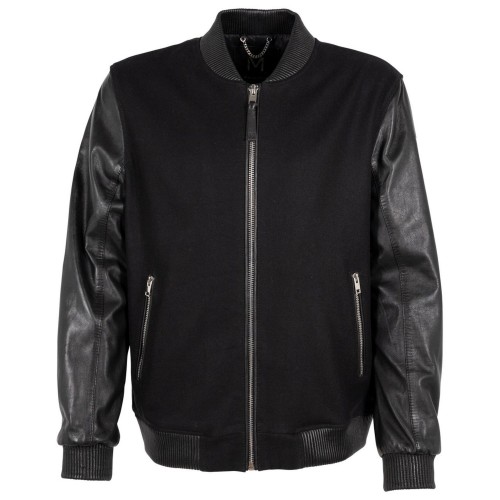 Geaca de Piele Barbati Mauritius Silver Neagra MMAleck