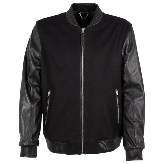 Geaca de Piele Barbati Mauritius Silver Neagra MMAleck