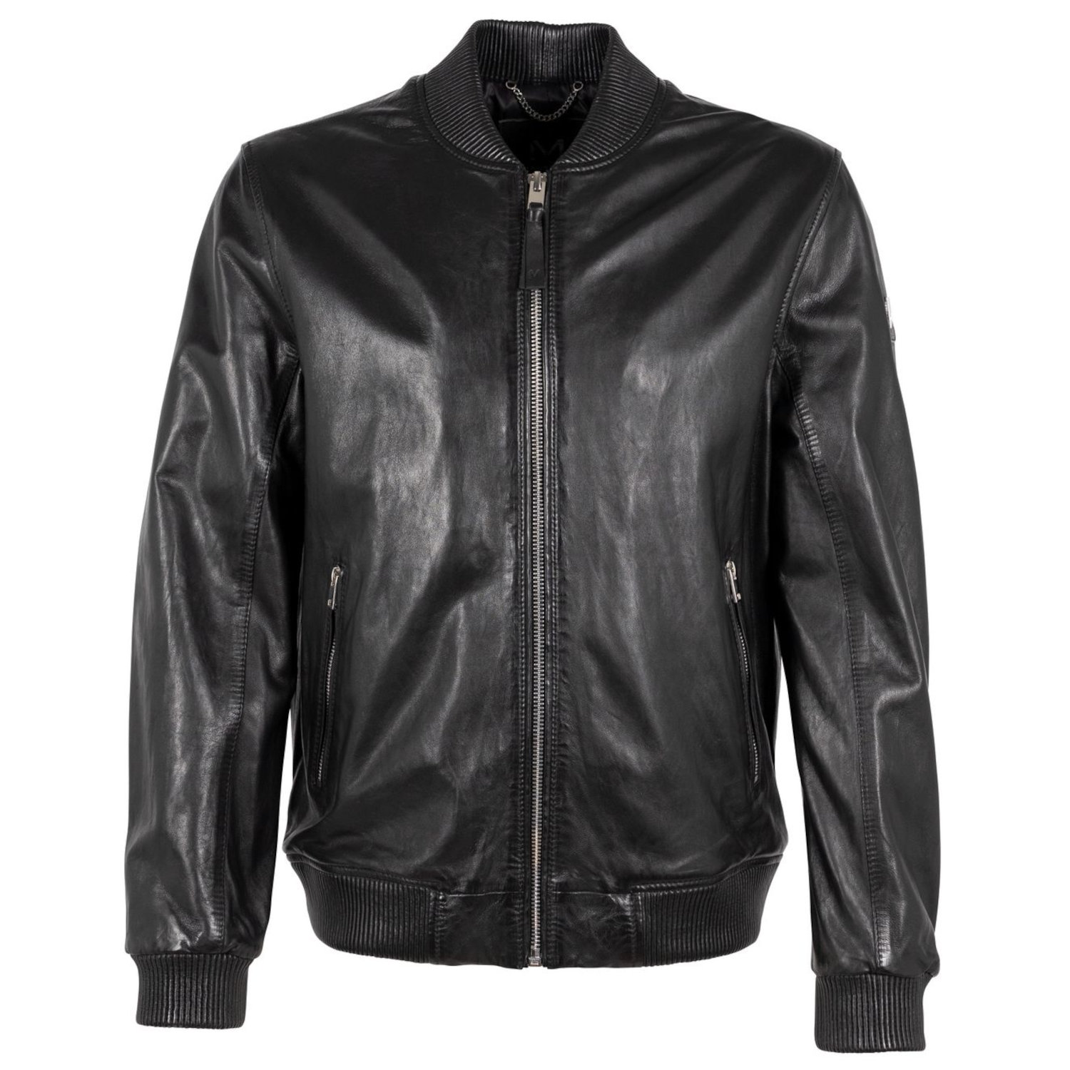 Geaca de Piele Barbati Mauritius Silver Neagra MMAlouis – IMBRACAMINTE