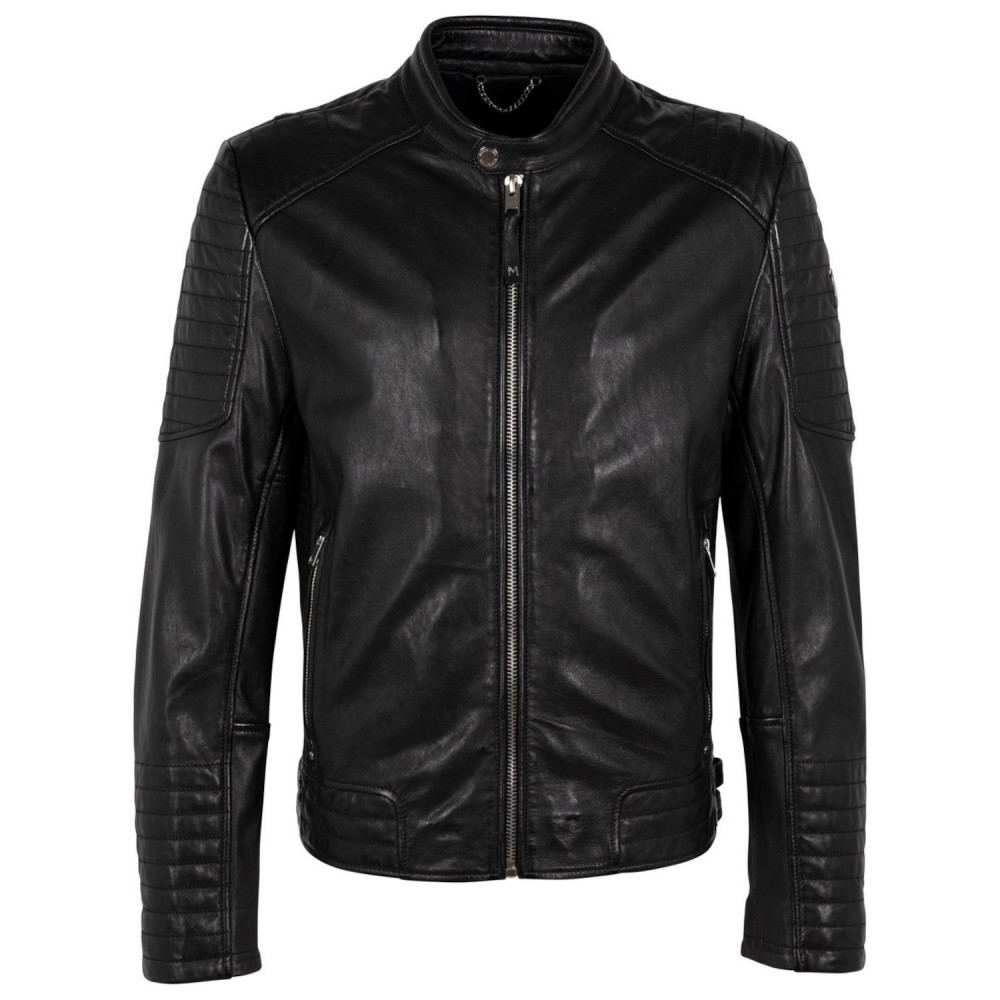 Geaca de Piele Barbati Mauritius Silver Neagra MMCarius Geaca de Piele Barbati Mauritius Silver Neagra MMCarius - readytowear.ro