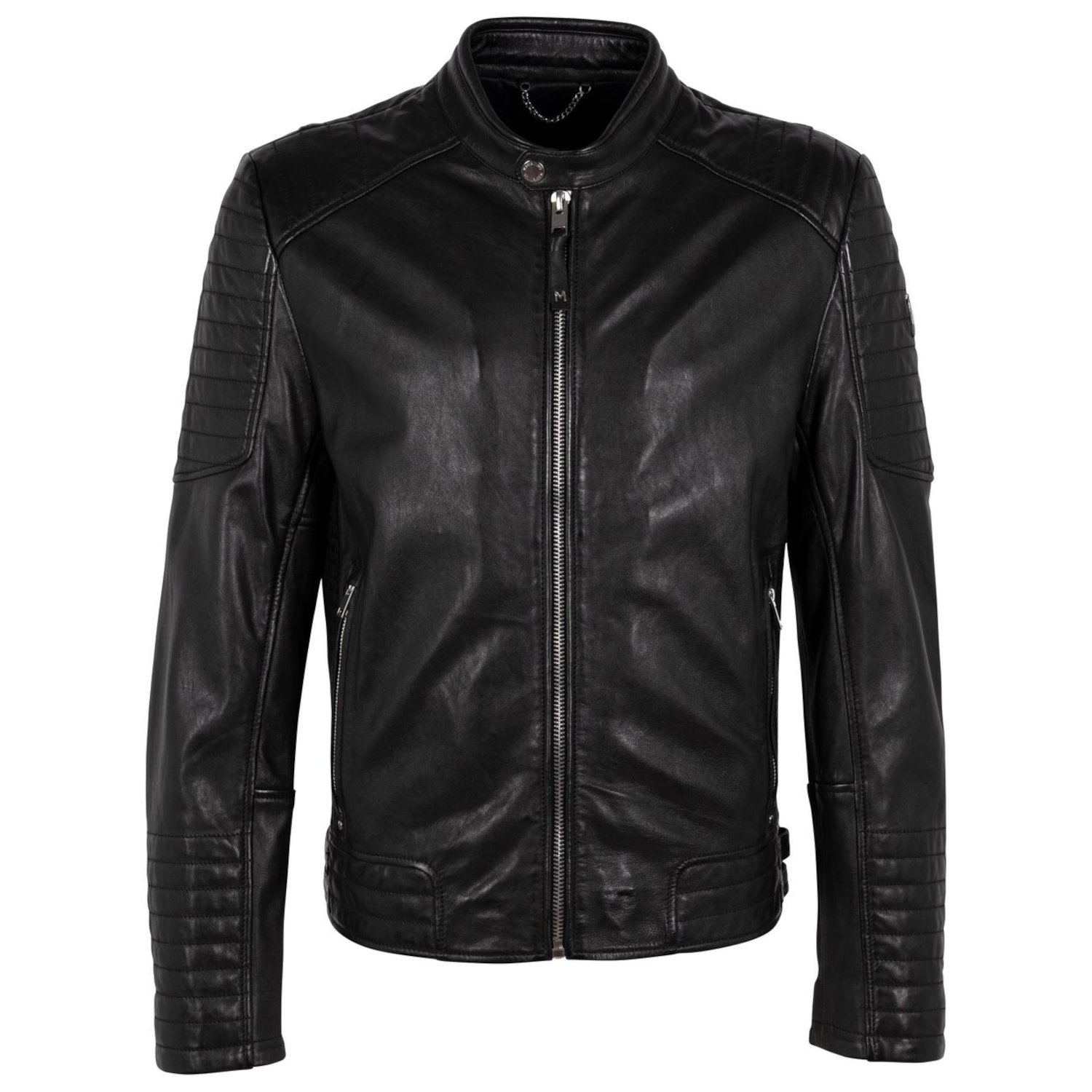 Geaca de Piele Barbati Mauritius Silver Neagra MMCarius – IMBRACAMINTE