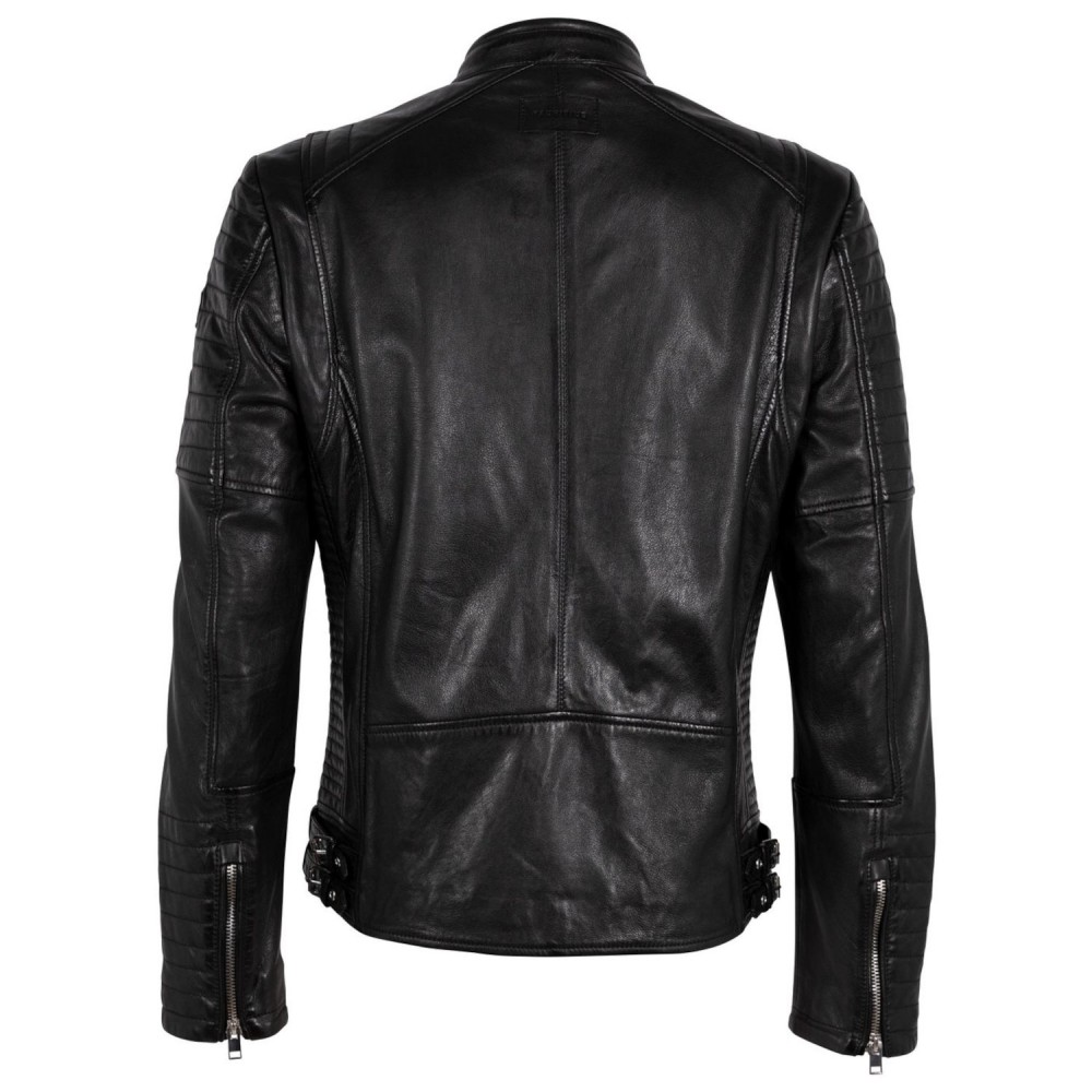 Geaca de Piele Barbati Mauritius Silver Neagra MMCarius Geaca de Piele Barbati Mauritius Silver Neagra MMCarius - readytowear.ro