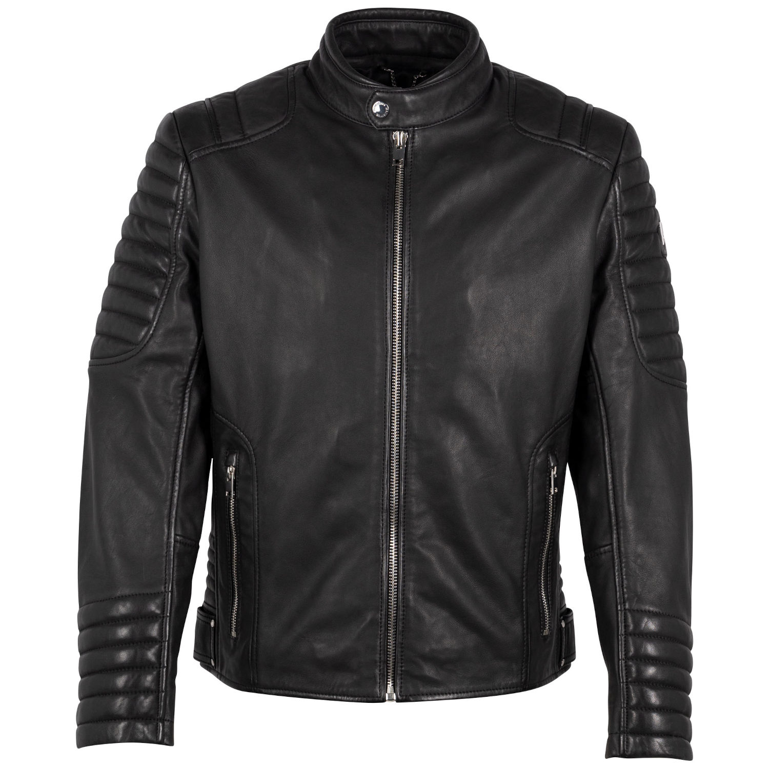 Geaca de Piele Barbati Mauritius Silver Neagra MMElio – Black Friday