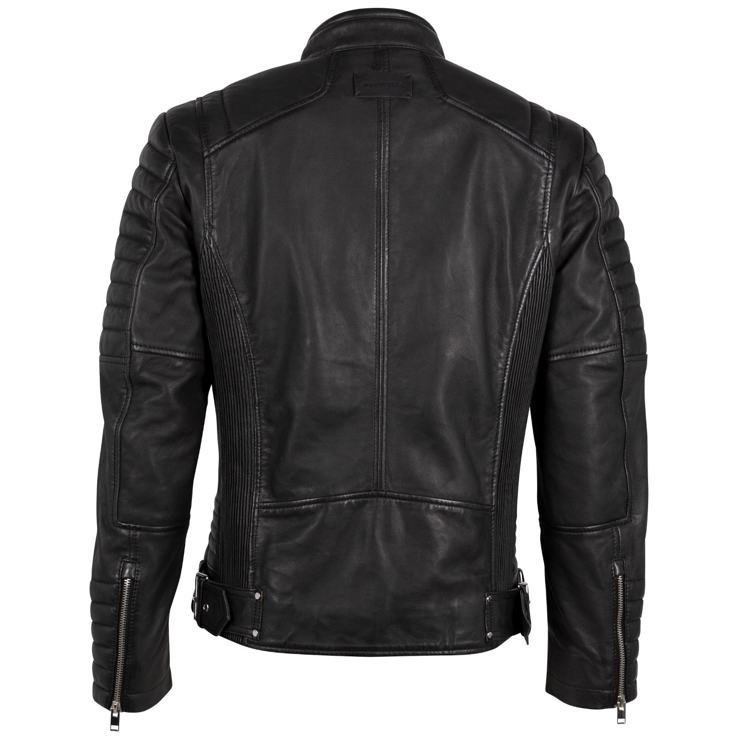 Geaca de Piele Barbati Mauritius Silver Neagra MMElio – Black Friday
