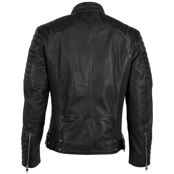 Geaca de Piele Barbati Mauritius Silver Neagra MMElio – Black Friday — fotografia 4