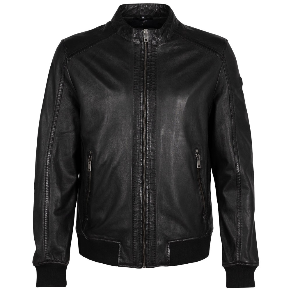 Geaca de Piele Barbati Mauritius Neagra MMGoran