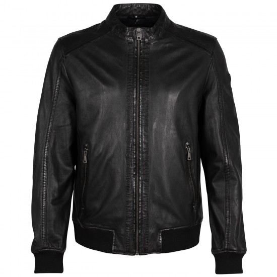 Geaca de Piele Barbati Mauritius Neagra MMGoran