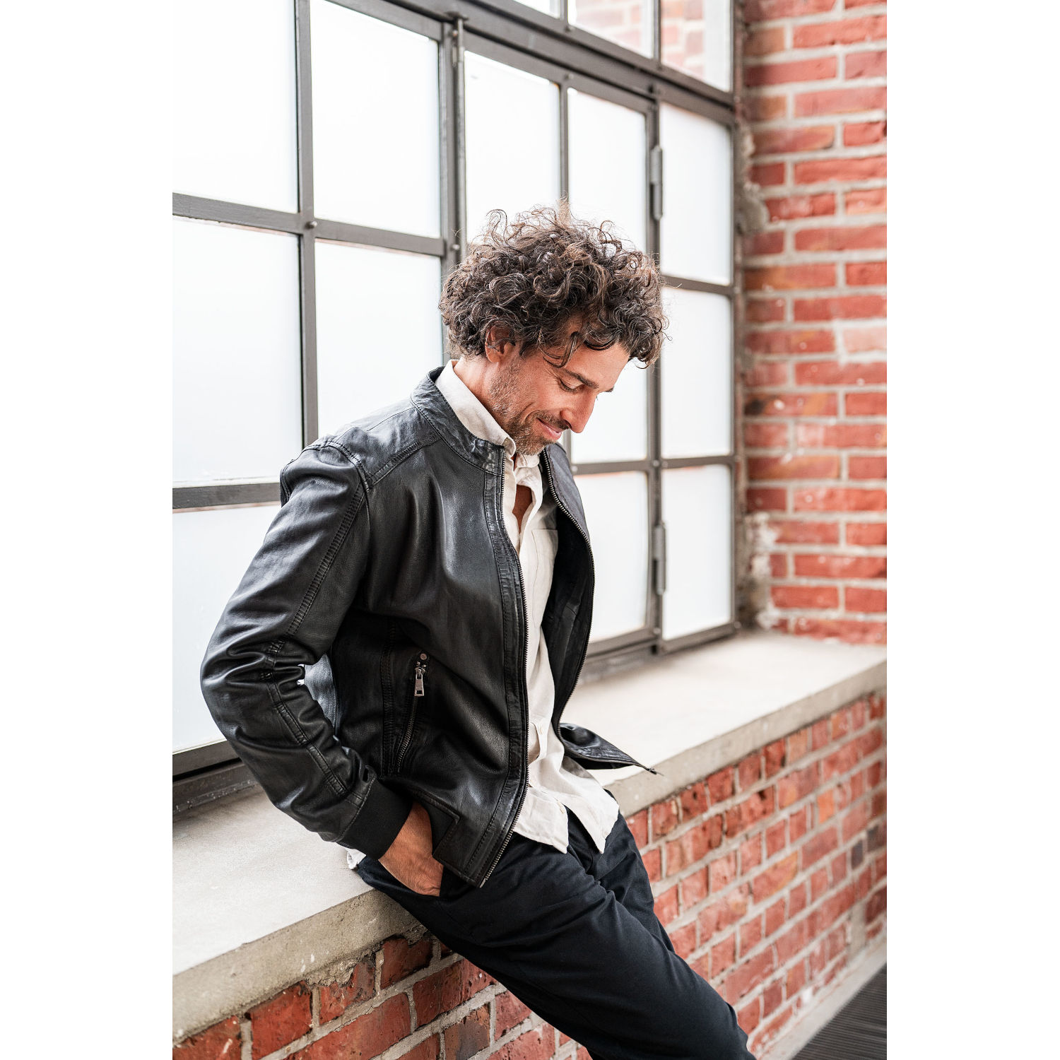 Geacă de Piele Bărbați Mauritius MMGoran Neagră geaca de piele barbati mauritius mmgoran neagra regular fit