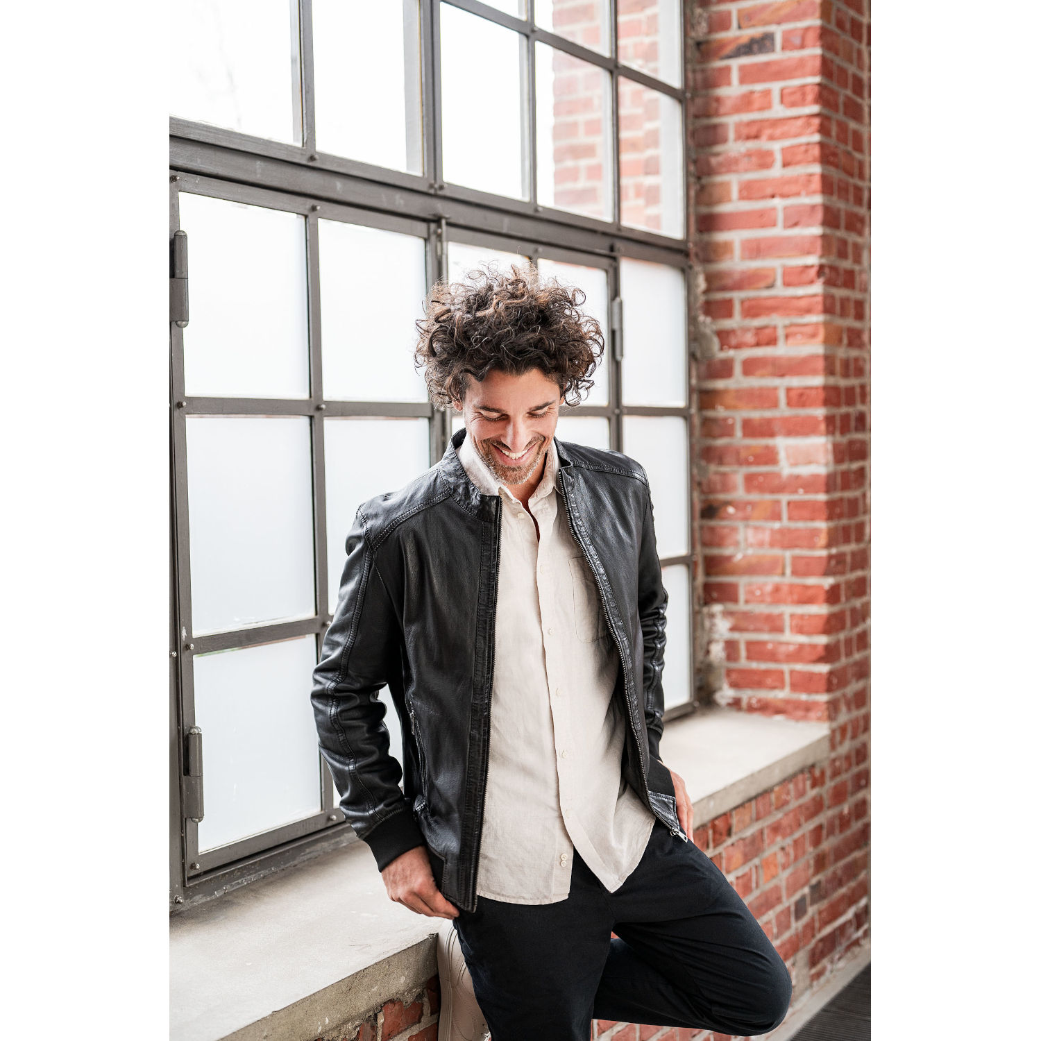 Geacă de Piele Bărbați Mauritius MMGoran Neagră geaca de piele barbati mauritius mmgoran neagra regular fit