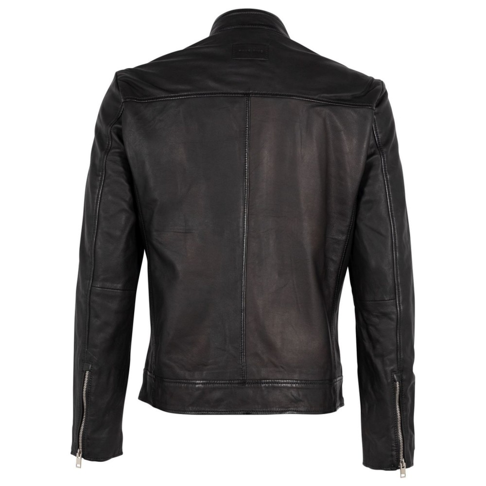 Geaca de Piele Barbati Mauritius Silver Neagra MMLevian Geaca de Piele Barbati Mauritius Silver Neagra MMLevian - readytowear.ro