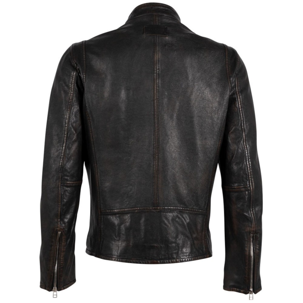 Geaca de Piele Barbati Mauritius Silver Negru Vintage MMMatthio Geaca de Piele Barbati Mauritius Silver Negru Vintage MMMatthio - readytowear.ro