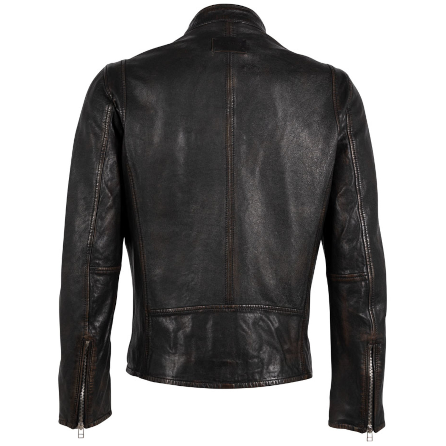 Geaca de Piele Barbati Mauritius Silver Negru Vintage MMMatthio – Black Friday