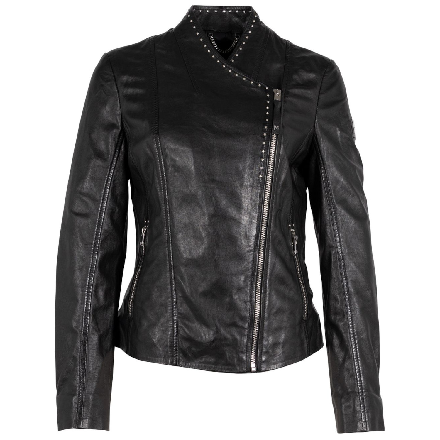 Geaca de Piele Dama Mauritius Silver Neagra MWAdriane – Geci de Piele