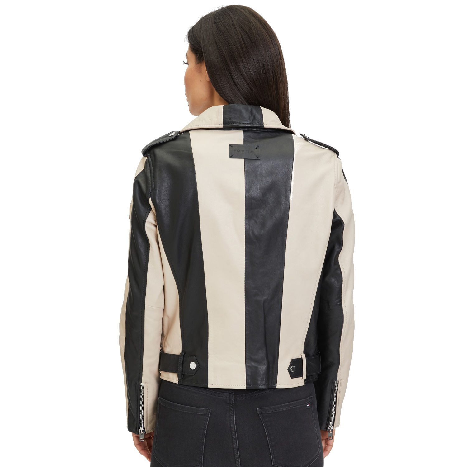 Geaca de Piele Dama Mauritius Silver Negru/Bej MWArmilla – Geci de Piele