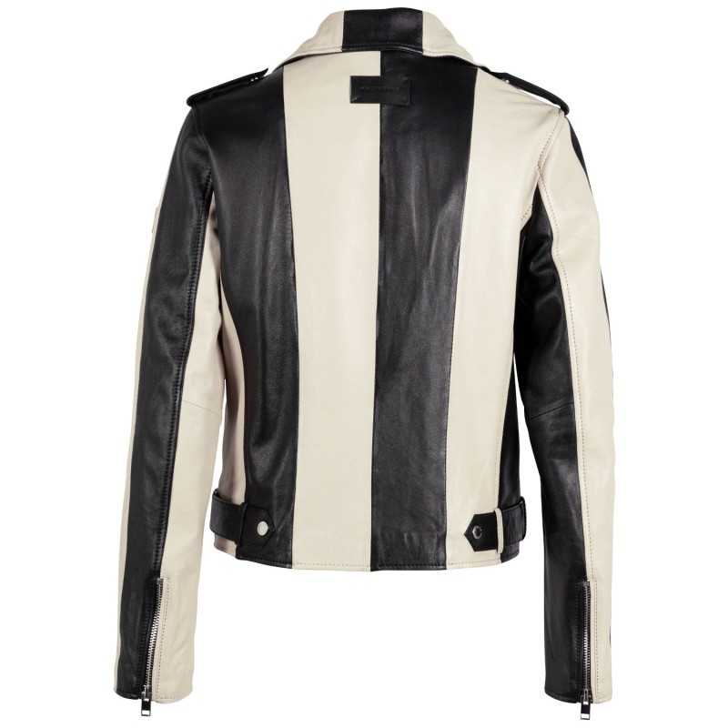 Geaca de Piele Dama Mauritius Silver Negru/Bej MWArmilla – Geci de Piele