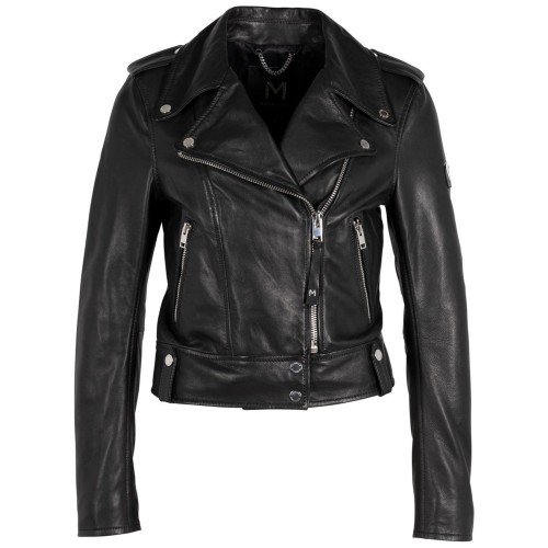 Geaca de Piele Dama Mauritius Silver Neagra MWLunah