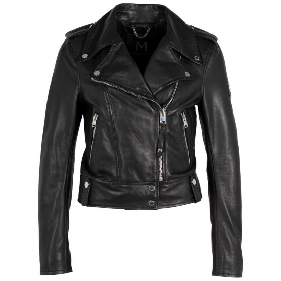 Geaca de Piele Dama Mauritius Silver Neagra MWLunah Geaca de Piele Dama Mauritius Silver Neagra MWLunah