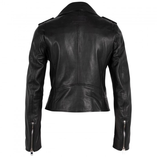 Geaca de Piele Dama Mauritius Silver Neagra MWLunah Geaca de Piele Dama Mauritius Silver Neagra MWLunah
