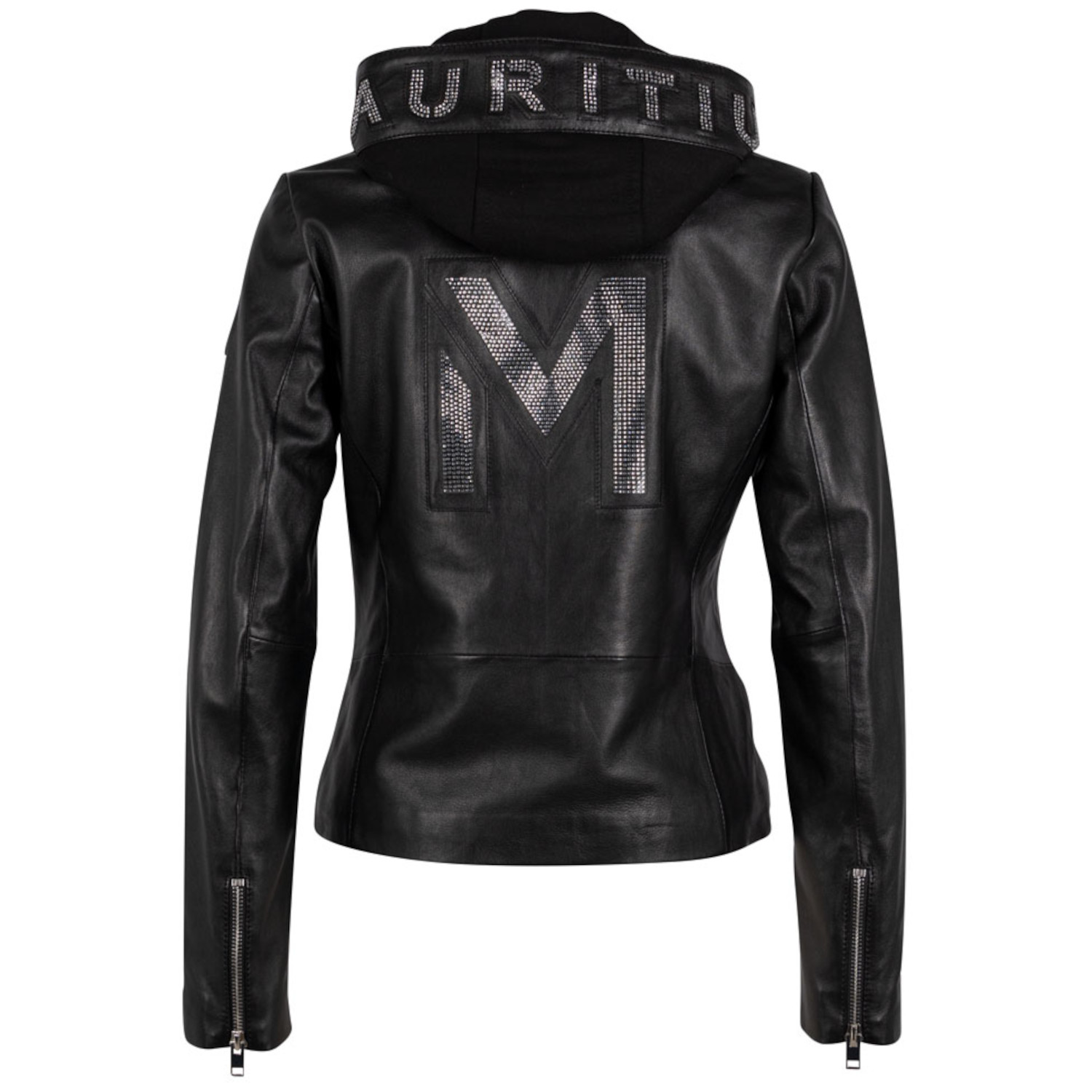 Geaca de Piele Dama Mauritius Silver Neagra MWNaima – IMBRACAMINTE