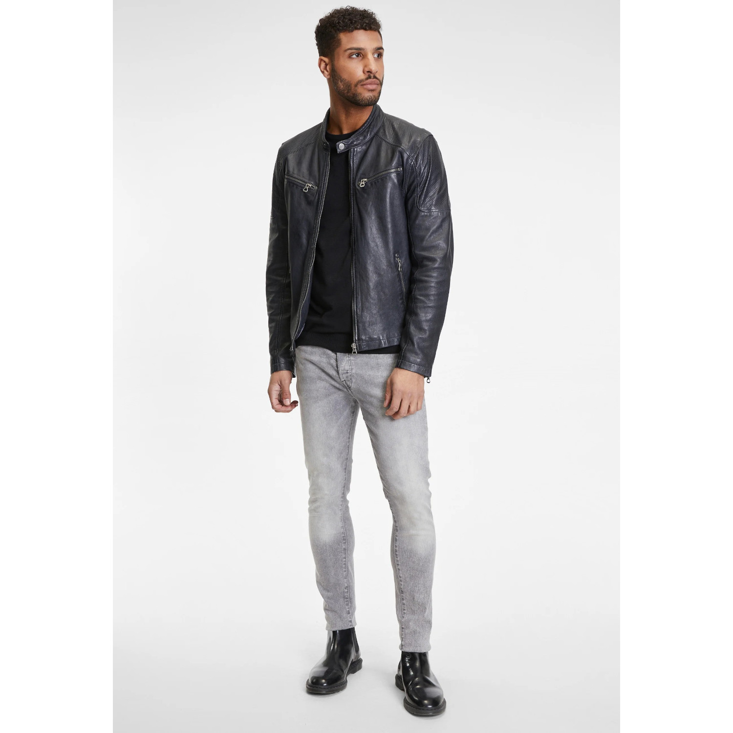 Geaca de Piele Barbati Gipsy Bleumarin/Negru Marc – Geci de Piele Geaca de Piele Barbati Gipsy Bleumarin/Negru Marc – Geci de Piele