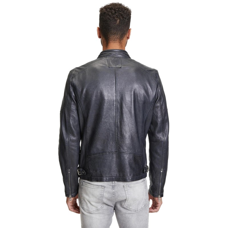 Geaca de Piele Barbati Gipsy Bleumarin/Negru Marc – Black Friday