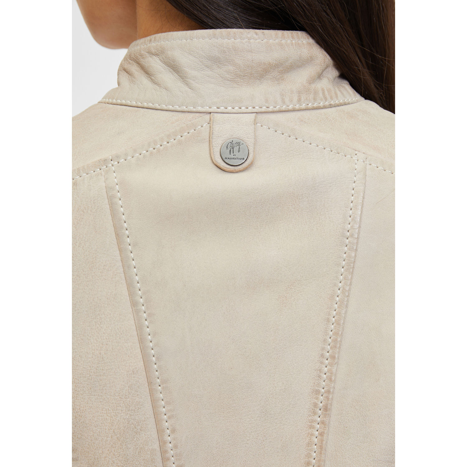 Geaca Lunga de Piele Dama Gipsy Bej Deschis Margarethe – Black Friday