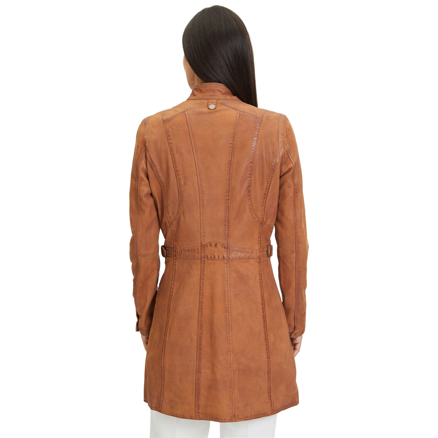 Geaca Lunga de Piele Dama Gipsy Coniac Margarethe – Geci de Piele