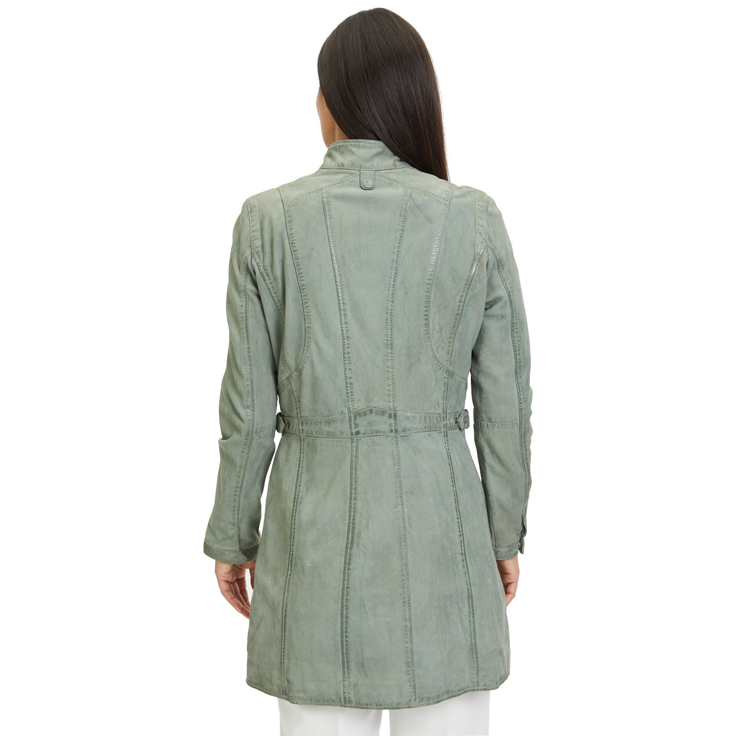 Geaca Lunga de Piele Dama Gipsy Verde Deschis Margarethe – Black Friday