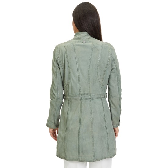 Geaca Lunga de Piele Dama Gipsy Verde Deschis Margarethe