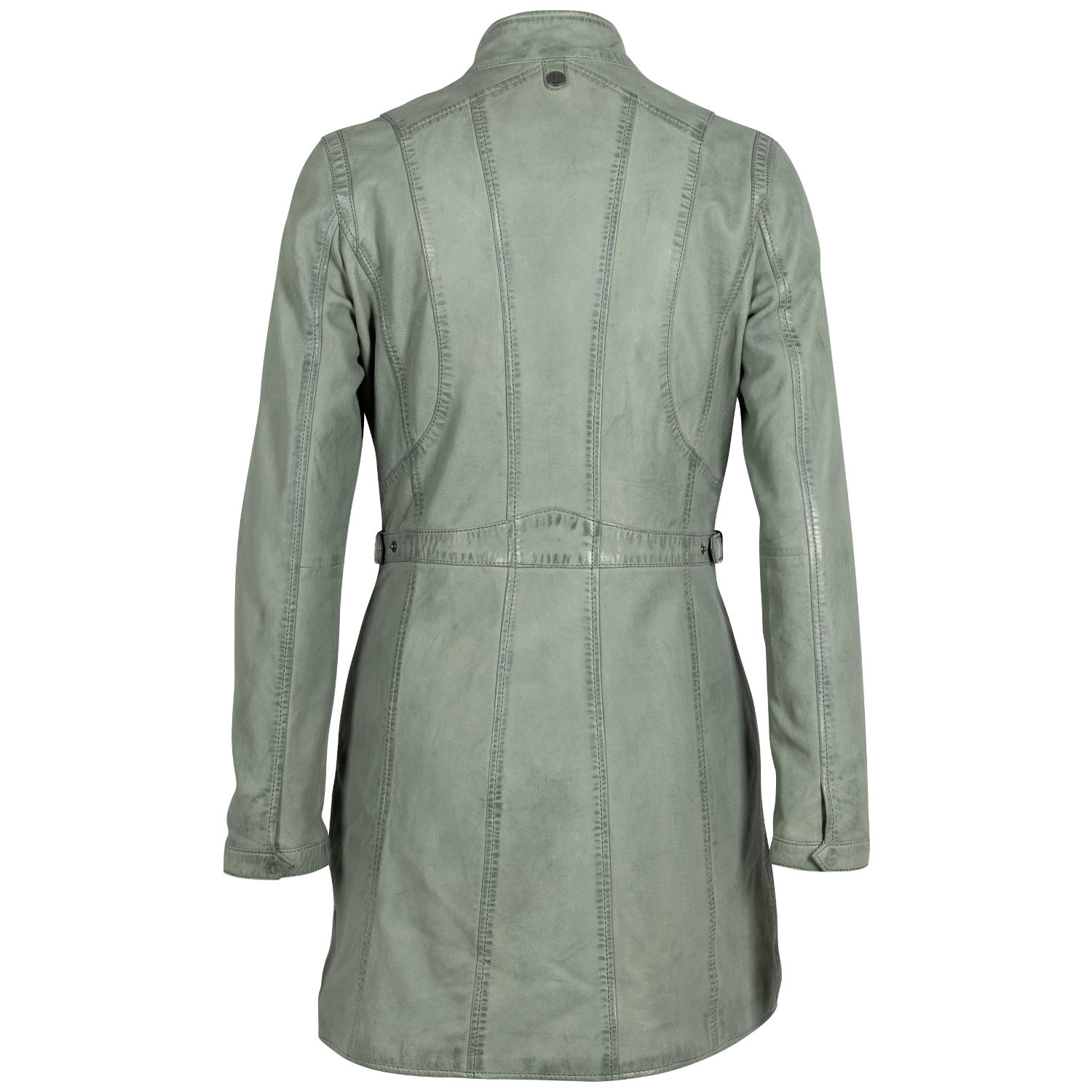 Geaca Lunga de Piele Dama Gipsy Verde Deschis Margarethe – Black Friday