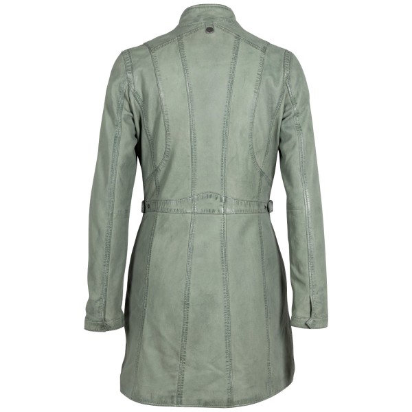 Geaca Lunga de Piele Dama Gipsy Verde Deschis Margarethe – Black Friday — fotografia 4