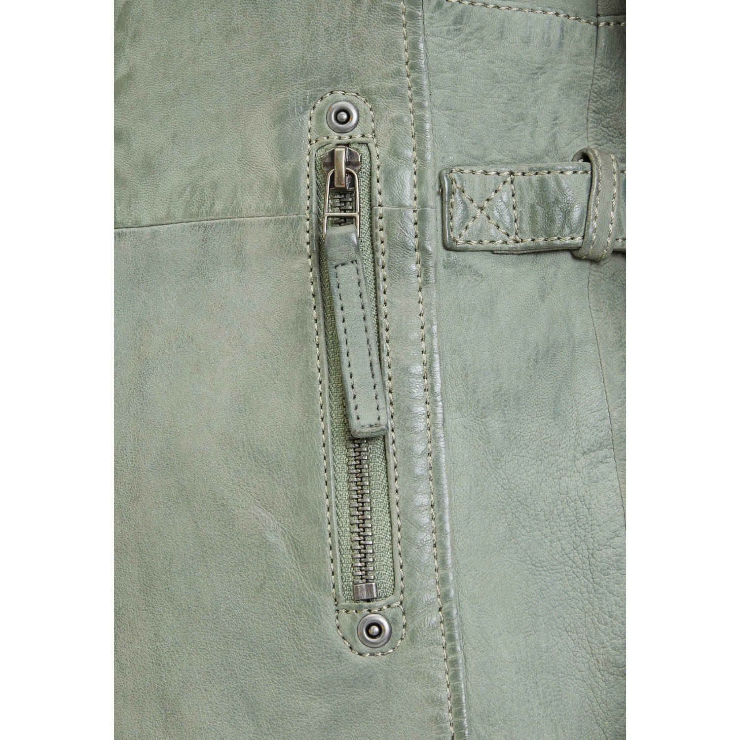 Geaca Lunga de Piele Dama Gipsy Verde Deschis Margarethe – Black Friday
