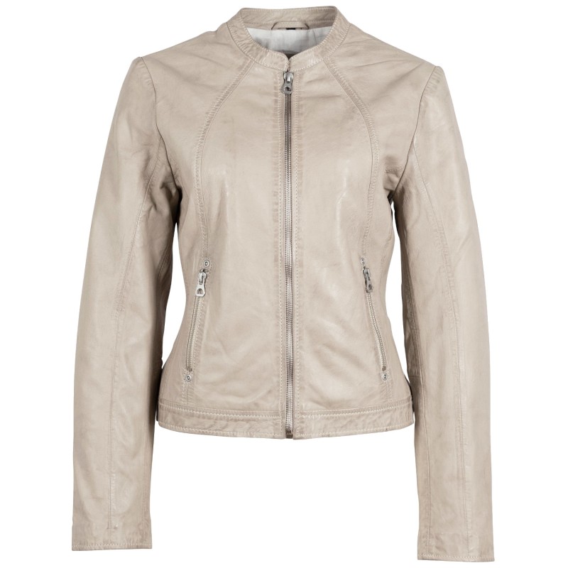 Geaca de Piele Dama Gipsy Bej Deschis Marlie – Black Friday