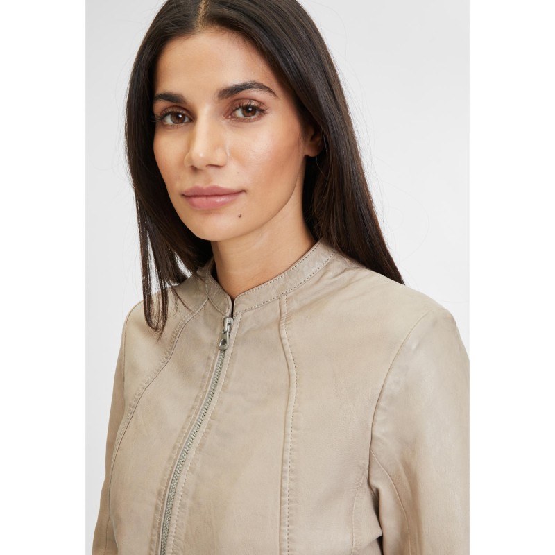 Geaca de Piele Dama Gipsy Bej Deschis Marlie – Black Friday