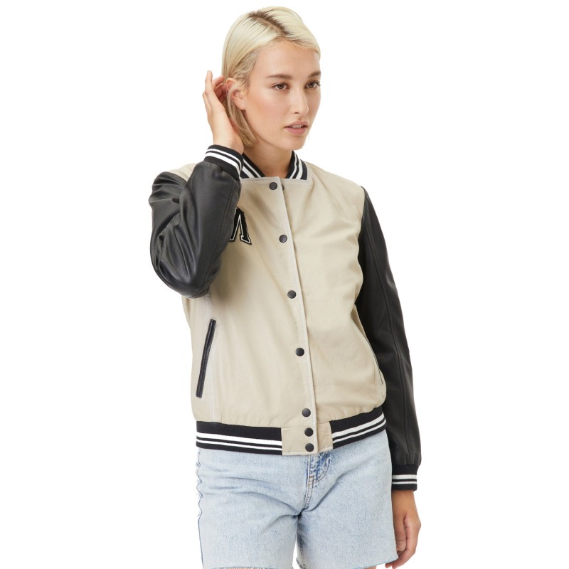 Geaca de Piele Dama Gipsy Gri/Negru Mora – Black Friday