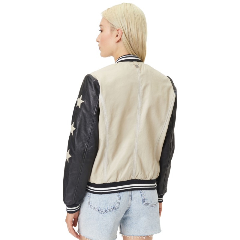 Geaca de Piele Dama Gipsy Gri/Negru Mora – Black Friday