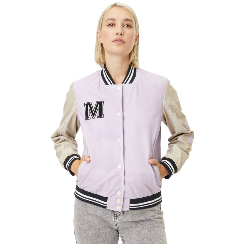 Geaca de Piele Dama Gipsy Mov Deschis/Gri Mora – Black Friday