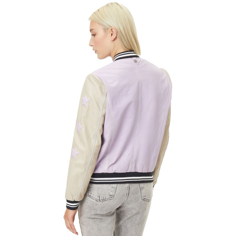 Geaca de Piele Dama Gipsy Mov Deschis/Gri Mora – Black Friday