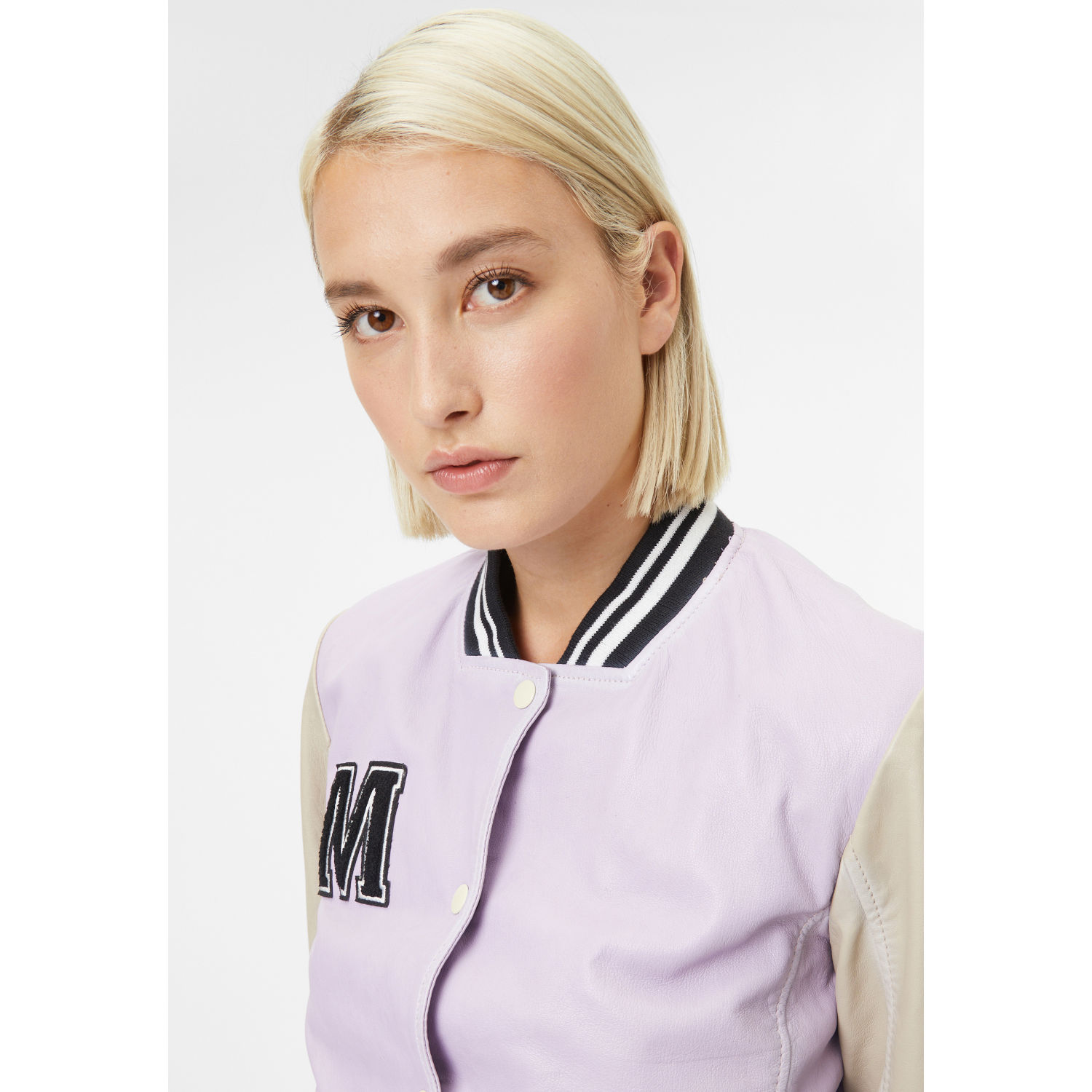 Geaca de Piele Dama Gipsy Mov Deschis/Gri Mora – Black Friday