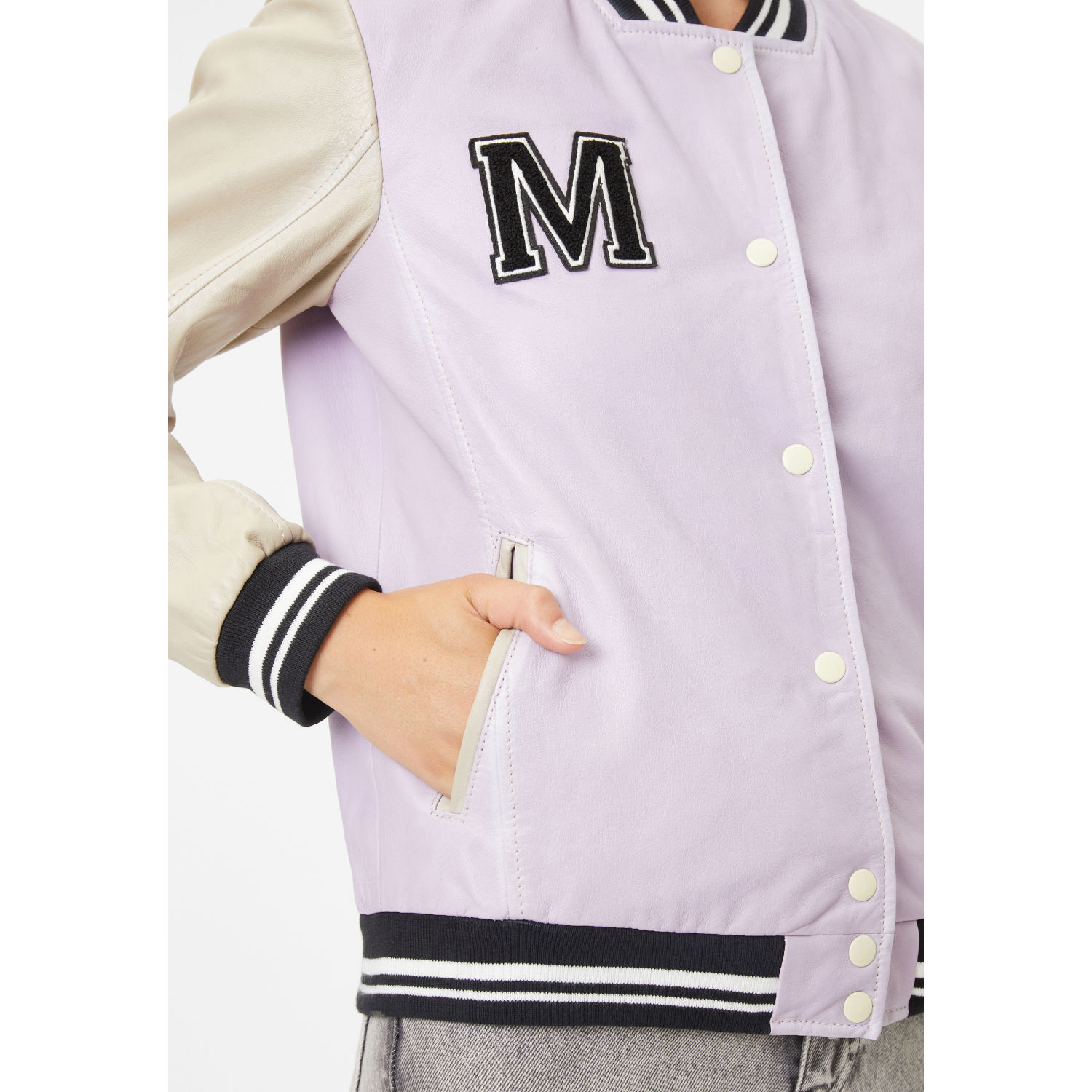 Geaca de Piele Dama Gipsy Mov Deschis/Gri Mora – Black Friday