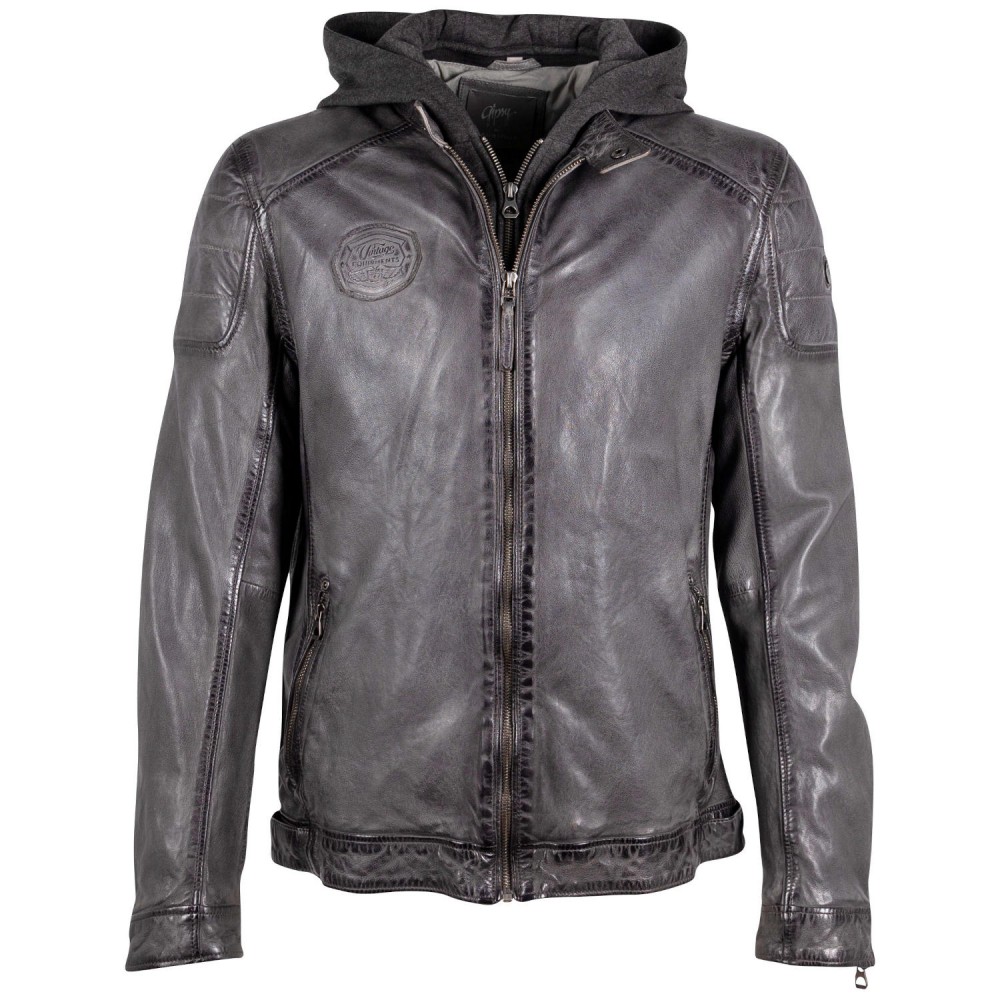 Geaca de Piele Barbati Gipsy Gri Deschis Nemei Geaca de Piele Barbati Gipsy Gri Deschis Nemei - readytowear.ro